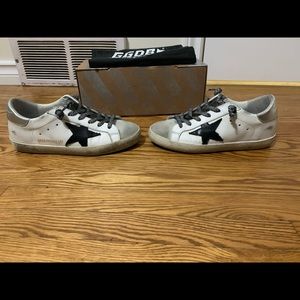 Golden Goose White Sneakers with Black Star
